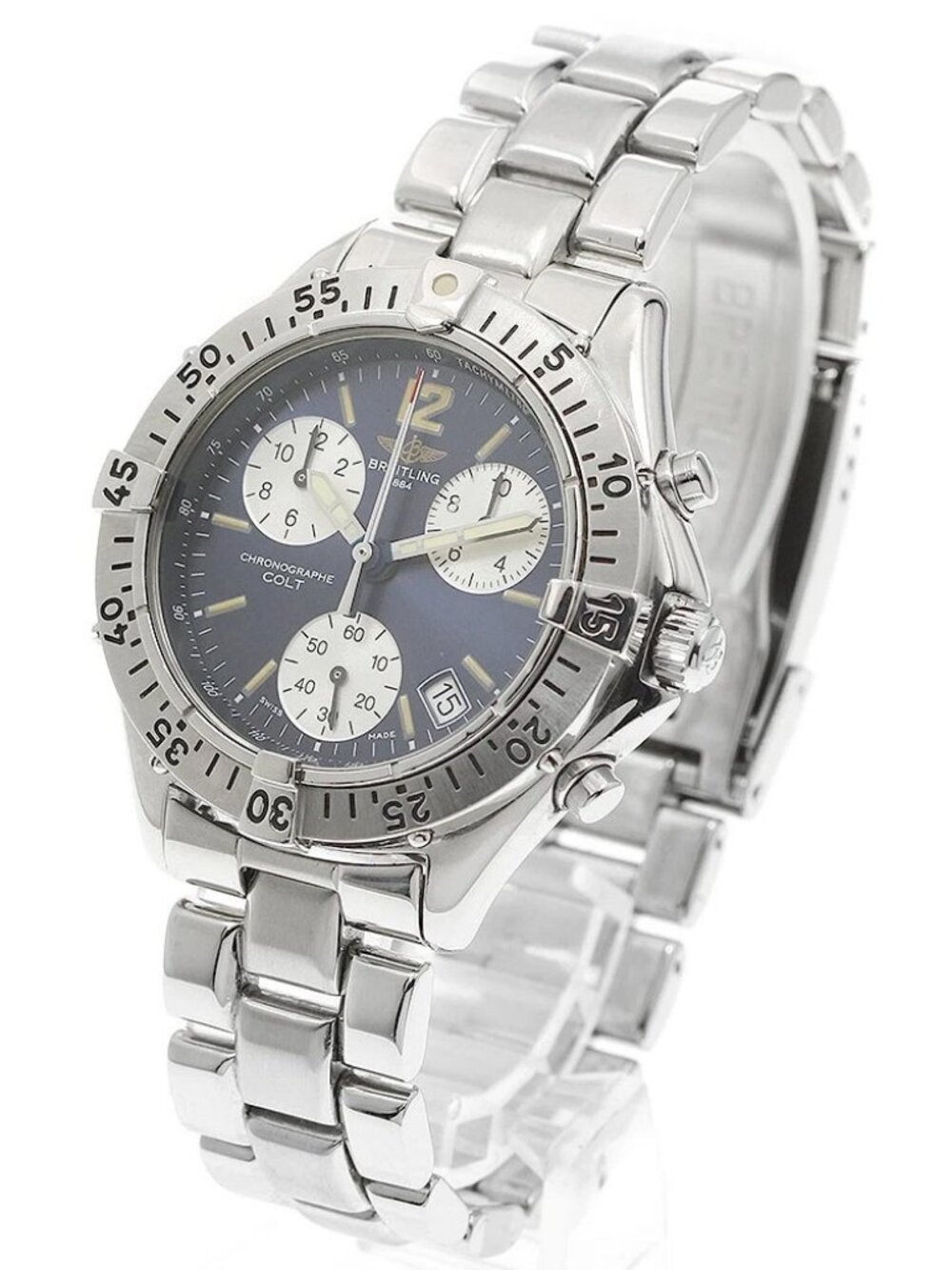 BREITLING Colt A53035 Date Chronograph Navy Dial Quartz Men's Watch_958743